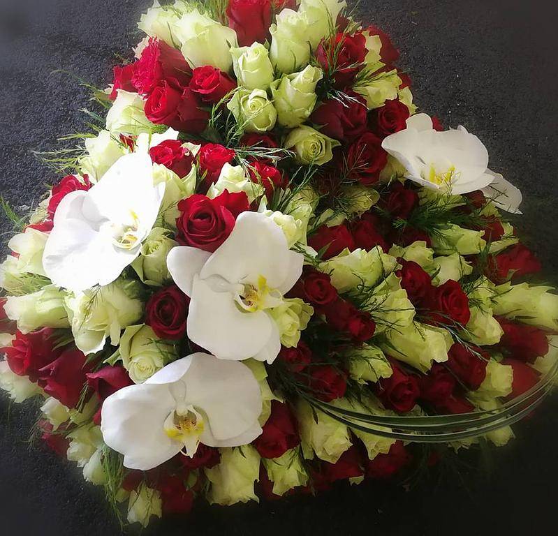 Coeur pour deuil, Tedmeryflore, fleuriste Trignac Saint Nazaire